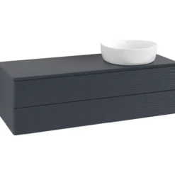 V&b antao servantskap 2 skuffer rillet 1200x360x500 høyre u/kranhull blå