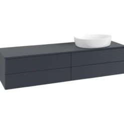 V&b antao servantskap 4 skuffer rillet 1600x360x500 høyre u/kranhull blå