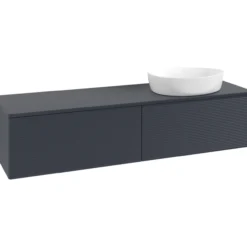 V&b antao servantskap 2 skuffer rillet 1600x360x500 høyre u/kranhull blå