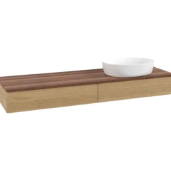 V&b antao servantskap 2 skuffer rillet 1600x190x500 høyre u/kranhull eik/valnøtt