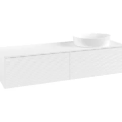 V&b antao servantskap 2 skuffer rillet 1600x360x500 høyre u/kranhull matt hvit