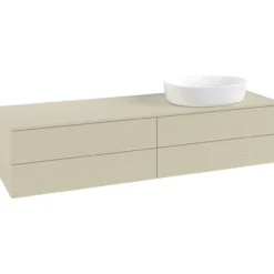 V&b antao servantskap 4 skuffer rillet 1600x360x500 høyre u/kranhull silkegrå