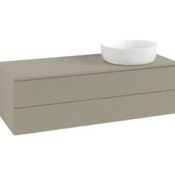 V&b antao servantskap 2 skuffer rillet 1200x360x500 høyre u/kranhull stengrå