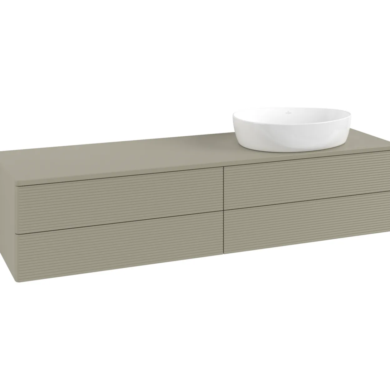 V&b antao servantskap 4 skuffer rillet 1600x360x500 høyre u/kranhull stengrå