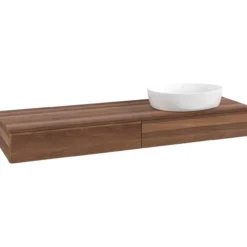 V&b antao servantskap 2 skuffer rillet 1600x190x500 høyre u/kranhull valnøtt/valnøtt