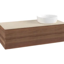 V&b antao servantskap 2 skuffer rillet 1200x360x500 høyre u/kranhull valnøtt/créme