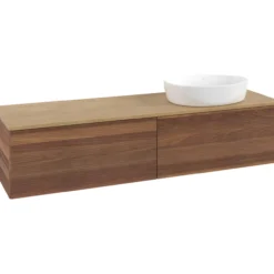 V&b antao servantskap 2 skuffer rillet 1600x360x500 høyre u/kranhull valnøtt/eik