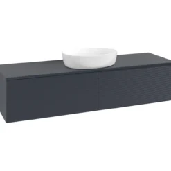 V&b antao servantskap 2 skuffer rillet 1600x360x500 m/kranhull blå