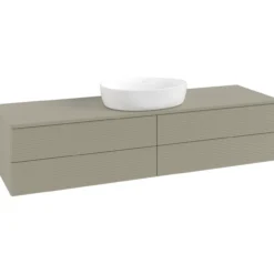 V&b antao servantskap 4 skuffer rillet 1600x360x500 m/kranhull stengrå