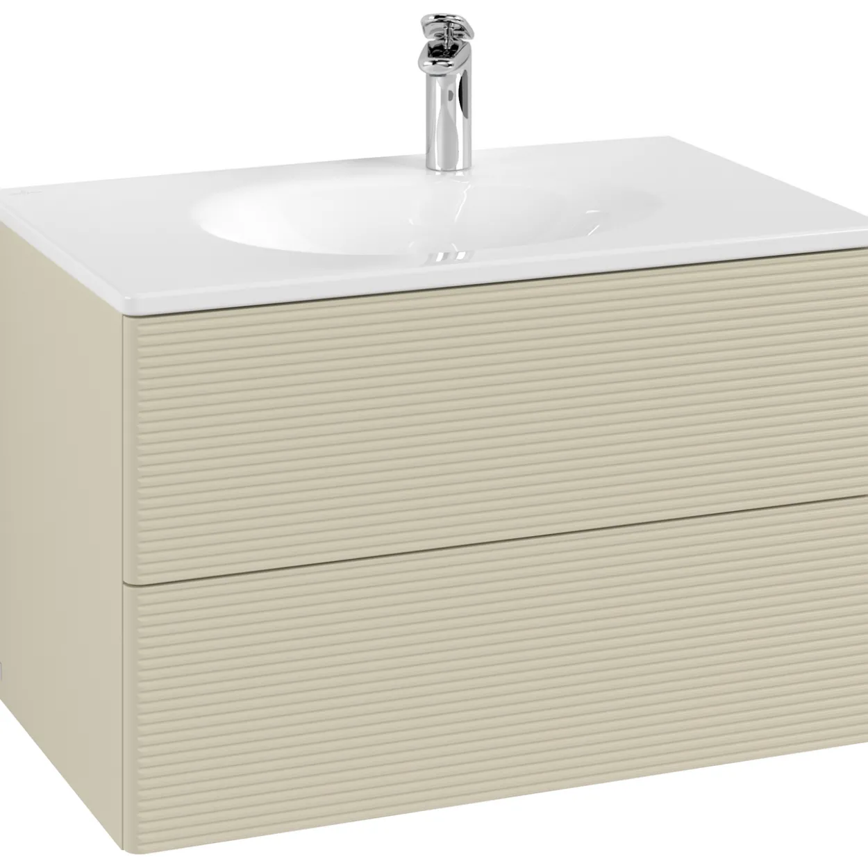 V&b antao servantskap 2 skuffer rillet 788x504x496 silkegrå