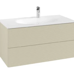V&b antao servantskap 2 skuffer rillet 988x504x496 silkegrå
