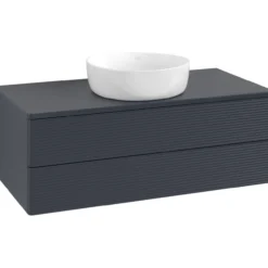 V&b antao servantskap 2 skuffer rillet 1000x360x500 u/kranhull blå
