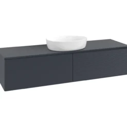 V&b antao servantskap 2 skuffer rillet 1600x360x500 u/kranhull blå