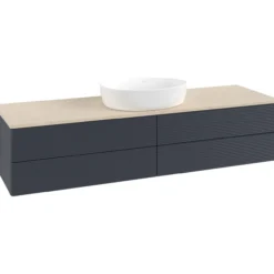 V&b antao servantskap 4 skuffer rillet 1600x360x500 u/kranhull blå/créme