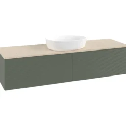 V&b antao servantskap 2 skuffer rillet 1600x360x500 u/kranhull grønn/créme