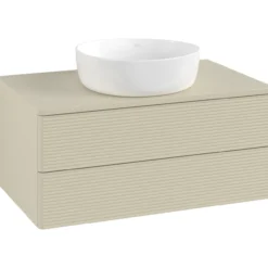 V&b antao servantskap 2 skuffer rillet 800x360x500 u/kranhull silkegrå