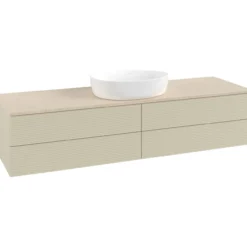 V&b antao servantskap 4 skuffer rillet 1600x360x500 u/kranhull silkegrå/créme