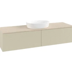 V&b antao servantskap 2 skuffer rillet 1600x360x500 u/kranhull silkegrå/créme
