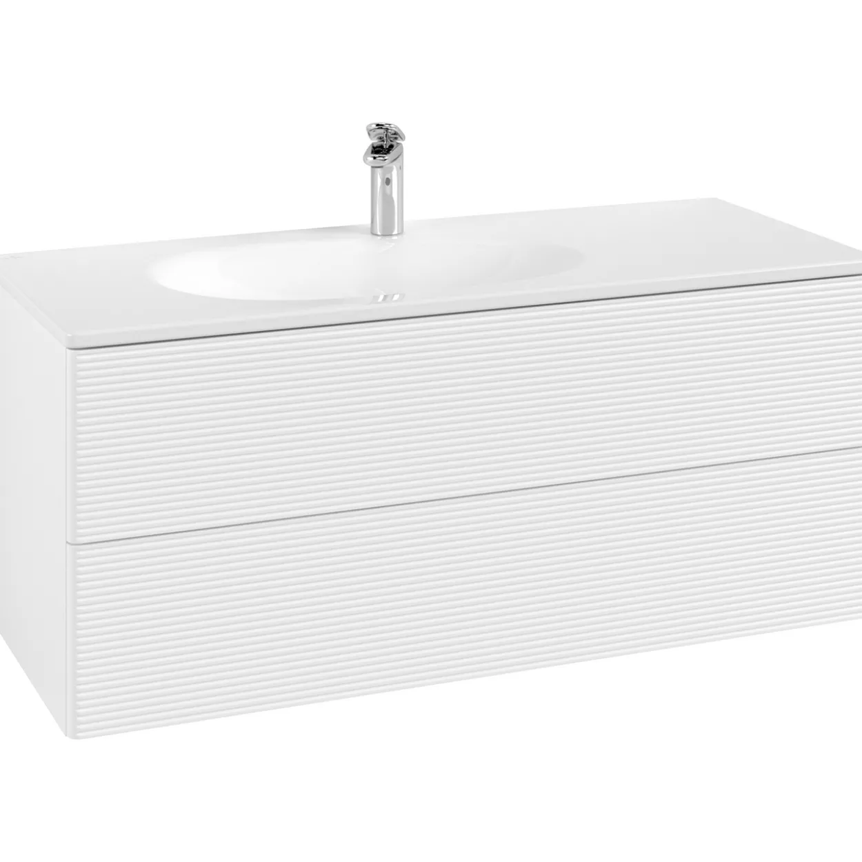 V&b antao servantskap 2 skuffer rillet 1188x504x492 venstre matt hvit