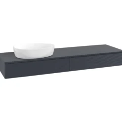 V&b antao servantskap 2 skuffer rillet 1600x190x500 venstre m/kranhull blå