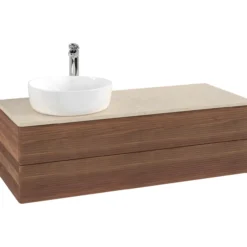 V&b antao servantskap 2 skuffer rillet 1200x360x500 venstre m/kranhull valnøtt/créme