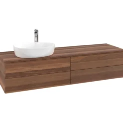 V&b antao servantskap 4 skuffer rillet 1600x360x500 venstre m/kranhull valnøtt/valnøtt