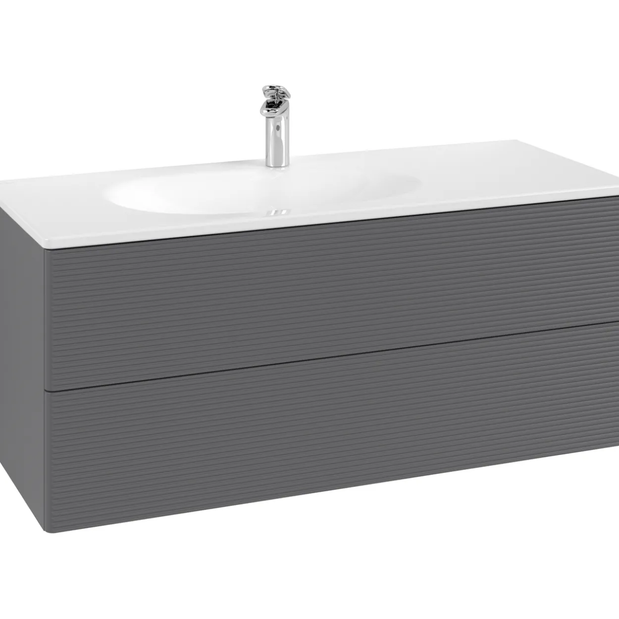 V&b antao servantskap 2 skuffer rillet 1188x504x493 venstre m/lys antrasitt