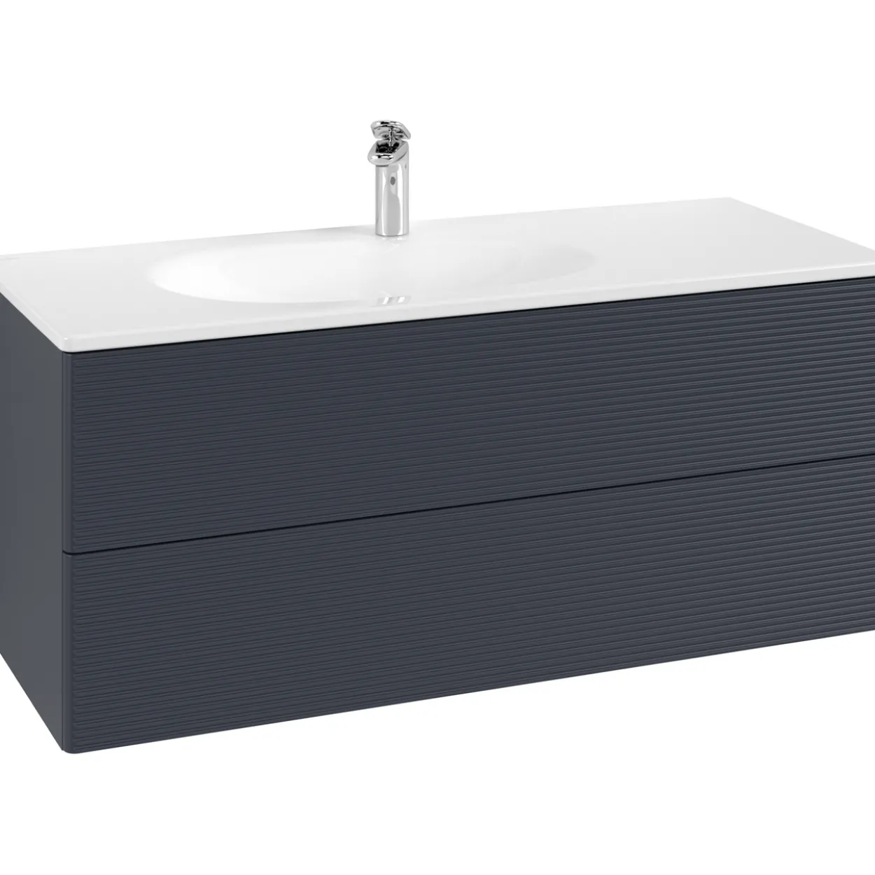 V&b antao servantskap 2 skuffer rillet 1188x504x493 venstre m/lys blå