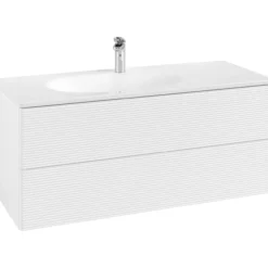 V&b antao servantskap 2 skuffer rillet 1188x504x493 venstre m/lys matt hvit