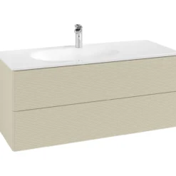 V&b antao servantskap 2 skuffer rillet 1188x504x493 venstre m/lys silkegrå