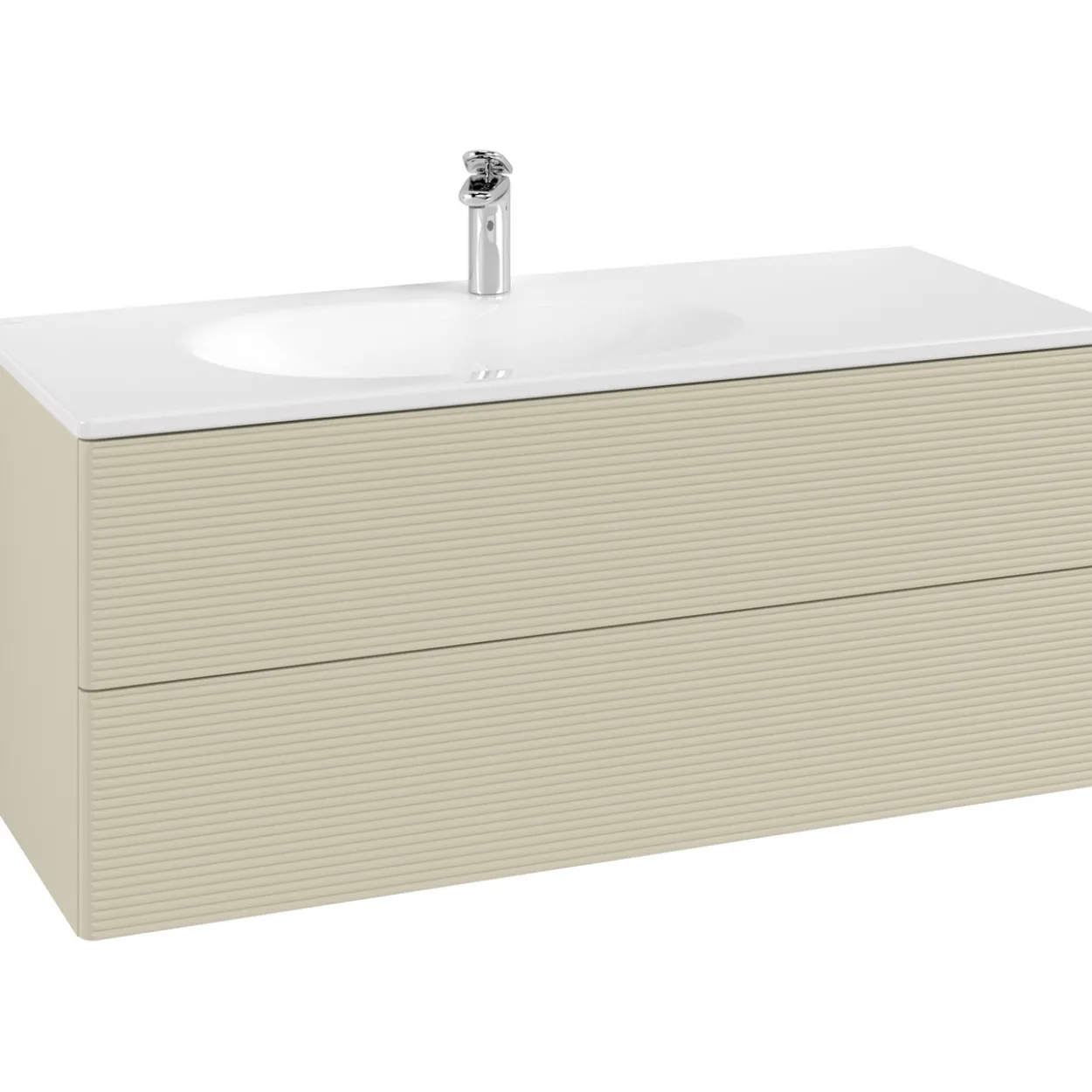 V&b antao servantskap 2 skuffer rillet 1188x504x493 venstre m/lys silkegrå