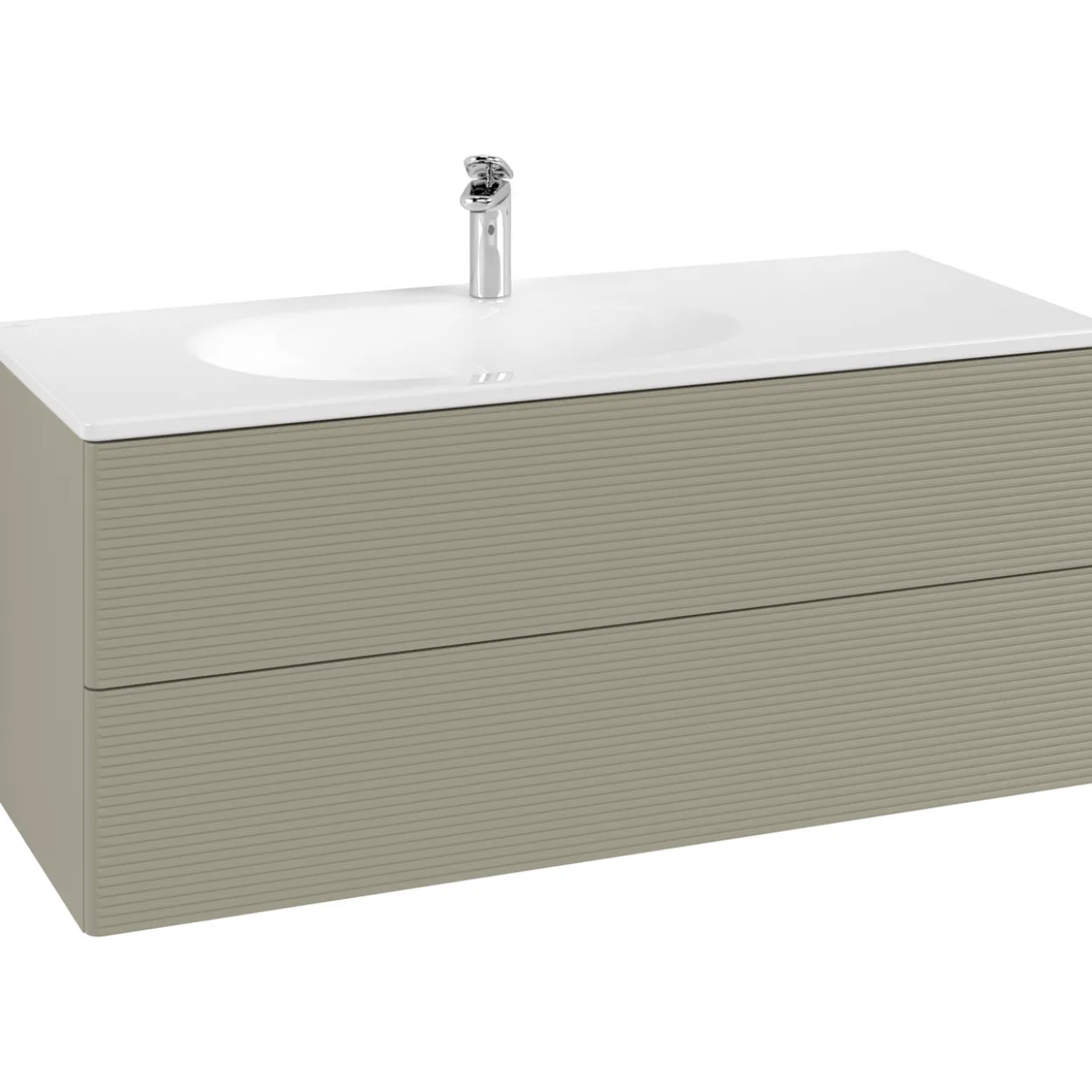 V&b antao servantskap 2 skuffer rillet 1188x504x492 venstre stengrå