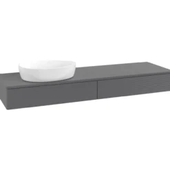 V&b antao servantskap 2 skuffer rillet 1600x190x500 venstre u/kranhull antrasitt