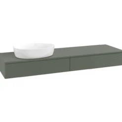 V&b antao servantskap 2 skuffer rillet 1600x190x500 venstre u/kranhull grønn