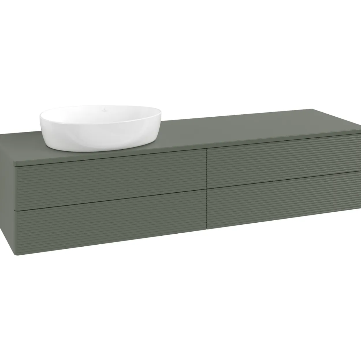 V&b antao servantskap 4 skuffer rillet 1600x360x500 venstre u/kranhull grønn