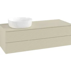 V&b antao servantskap 2 skuffer rillet 1200x360x500 venstre u/kranhull silkegrå