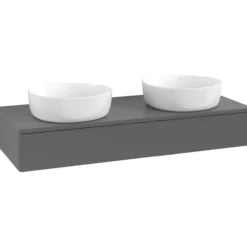 V&b antao servantskap 1 skuff glatt 1200x190x500 for 2 serv. m/kranhull antrasitt
