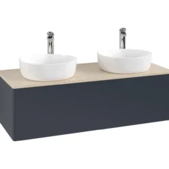 V&b antao servantskap 1 skuff glatt 1200x360x500 for 2 serv. m/kranhull blå/créme
