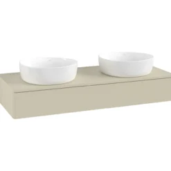 V&b antao servantskap 1 skuff glatt 1200x190x500 for 2 serv. m/kranhull silkegrå