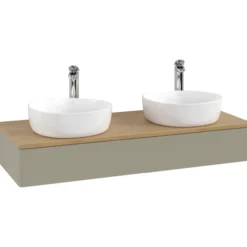 V&b antao servantskap 1 skuff glatt 1200x190x500 for 2 serv. m/kranhull stengrå/eik