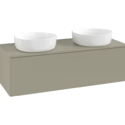 V&b antao servantskap 1 skuff glatt 1200x360x500 for 2 serv. m/kranhull stengrå