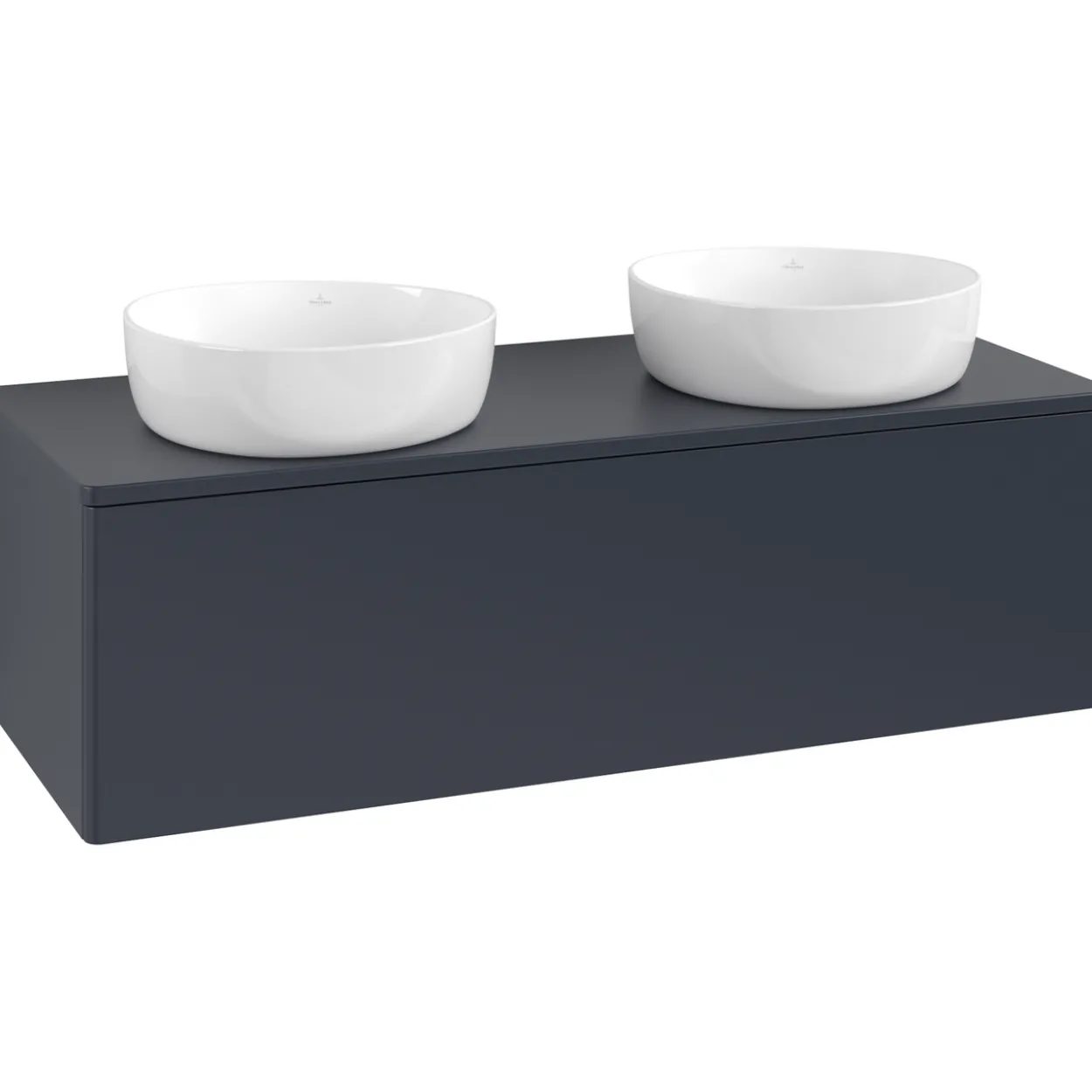 V&b antao servantskap 1 skuff glatt 1200x360x500 for 2 serv. u/kranhull blå