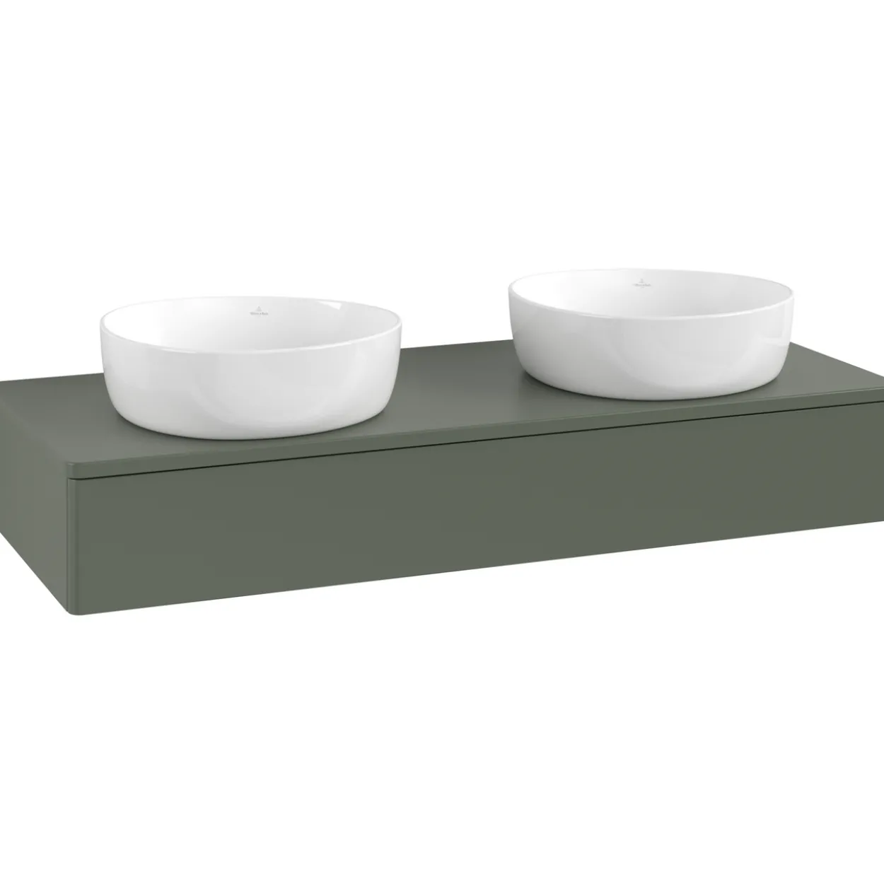 V&b antao servantskap 1 skuff glatt 1200x190x500 for 2 serv. u/kranhull grønn