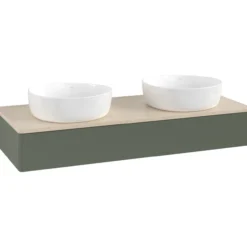 V&b antao servantskap 1 skuff glatt 1200x190x500 for 2 serv. u/kranhull grønn/créme
