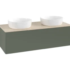 V&b antao servantskap 1 skuff glatt 1200x360x500 for 2 serv. u/kranhull grønn/créme