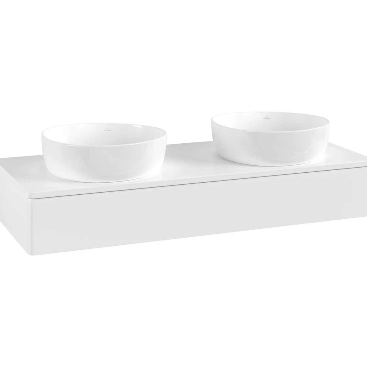 V&b antao servantskap 1 skuff glatt 1200x190x500 for 2 serv. u/kranhull matt hvit
