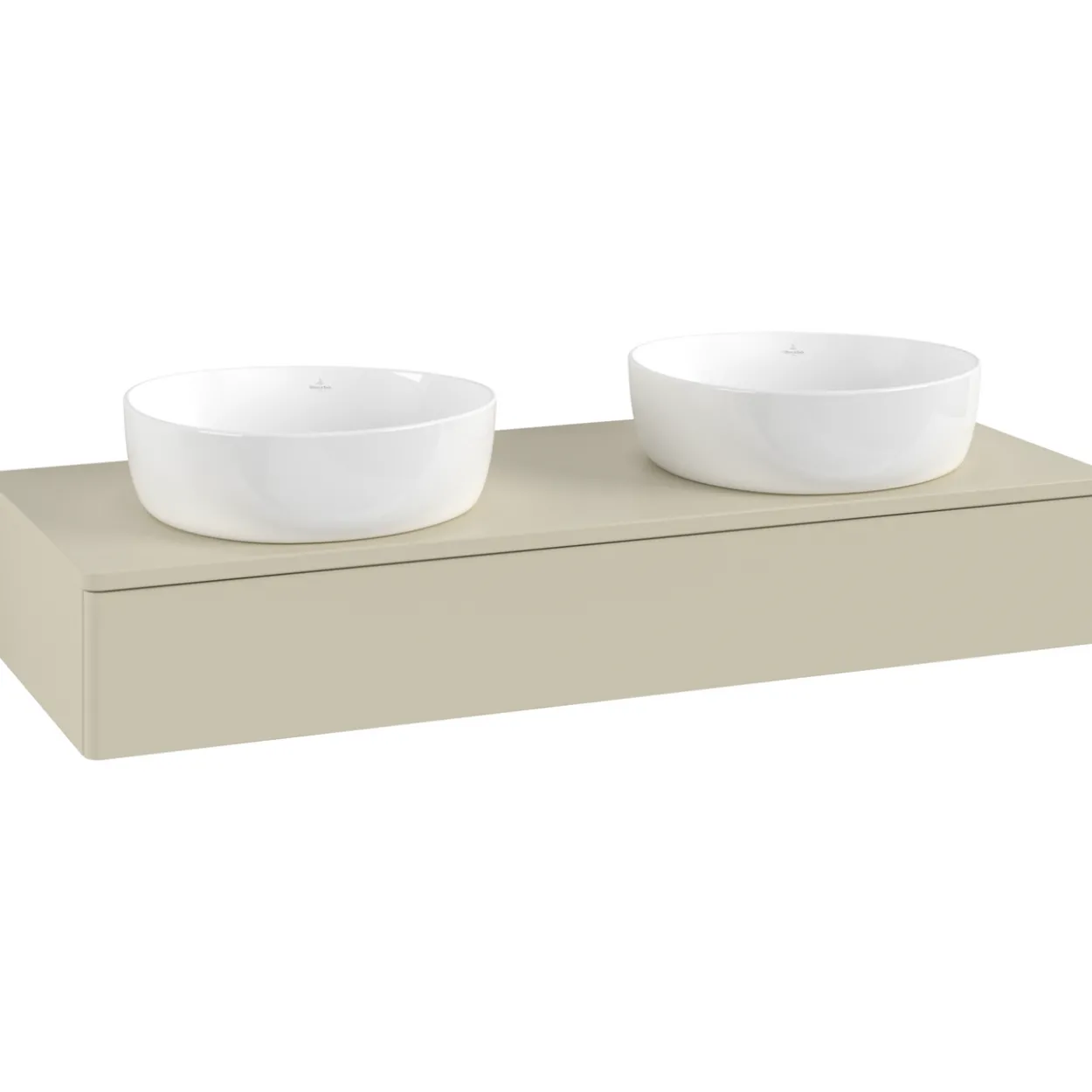 V&b antao servantskap 1 skuff glatt 1200x190x500 for 2 serv. u/kranhull silkegrå
