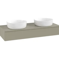 V&b antao servantskap 1 skuff glatt 1200x190x500 for 2 serv. u/kranhull stengrå