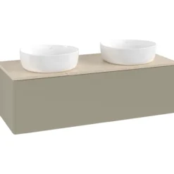 V&b antao servantskap 1 skuff glatt 1200x360x500 for 2 serv. u/kranhull stengrå/créme