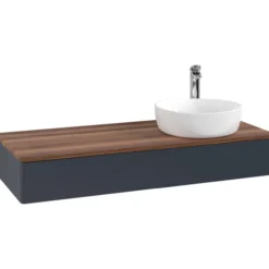 V&b antao servantskap 1 skuff glatt 1200x190x500 høyre m/kranhull blå/valnøtt